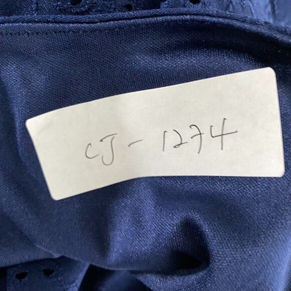 Catherines‎ Top 2X Eyelet Blue Ruched 3/4 Sleeve Polyester Spandex CJ-1274 - Picture 2 of 9